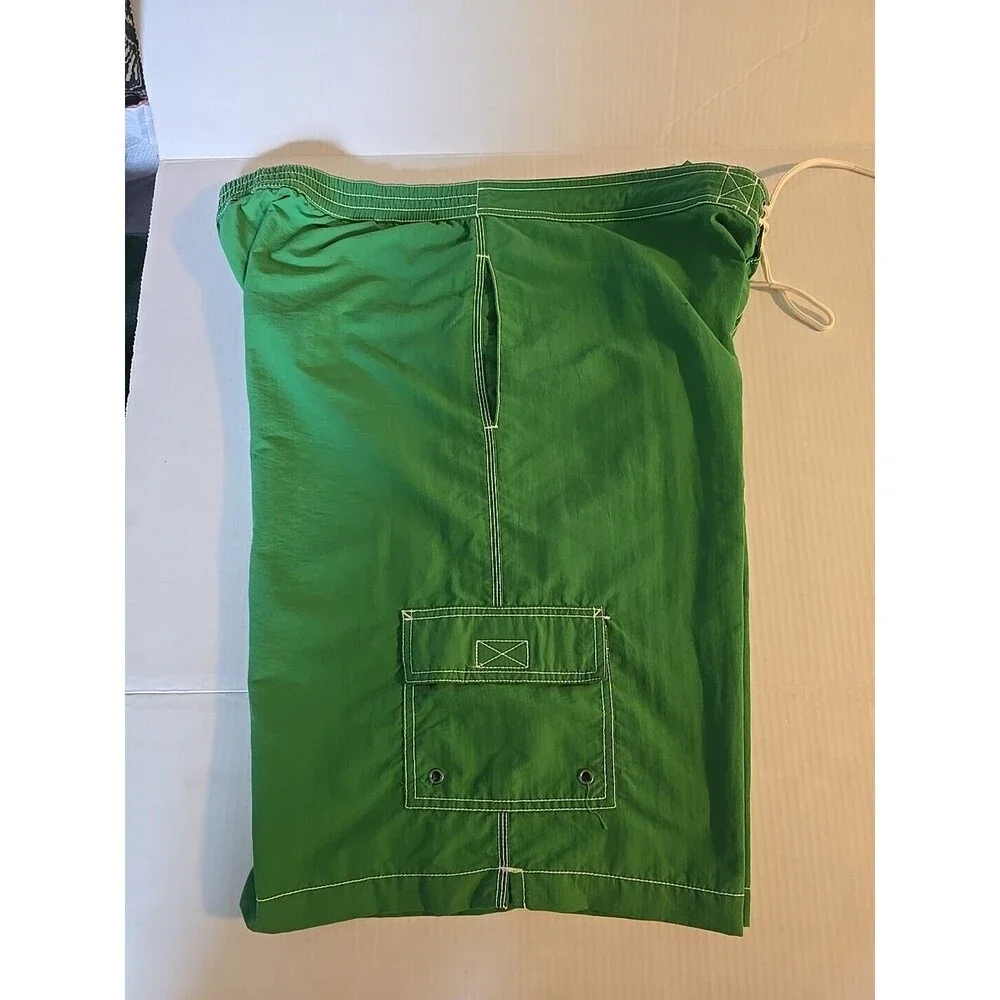 Polo Ralph Lauren Swim Trunks Mens XXL Green Yellow Pony Lined Beach Shorts‎ 2XL